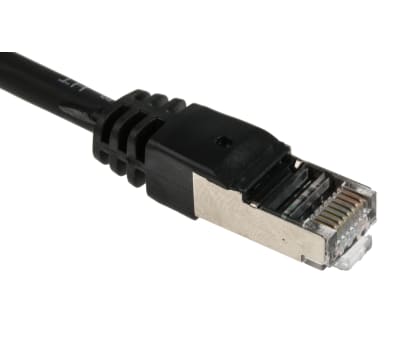 Product image for RS PRO Black Cat6 Cable FTP LSZH Male RJ45/Male RJ45, 15m