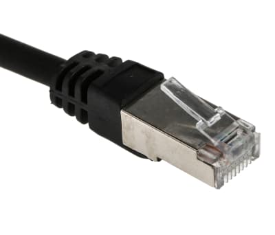 Product image for RS PRO Black Cat6 Cable FTP LSZH Male RJ45/Male RJ45, 20m