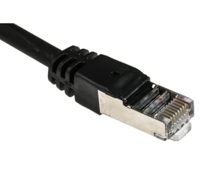 Product image for RS PRO Black Cat6 Cable FTP LSZH Male RJ45/Male RJ45, 20m