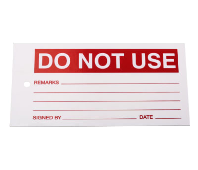 Product image for Heavy Duty Control Tag "DO NOT USE"