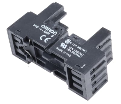 Product image for Relay DIN Rail socket,ESN,12A 27mm,Black