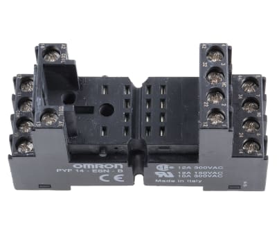 Product image for Relay DIN Rail socket,ESN,12A 27mm,Black