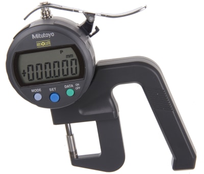 Product image for Mitutoyo 547 Thickness Gauge, 0mm - 10mm, ±20 μm Accuracy, 0.001 mm Resolution, LCD Display