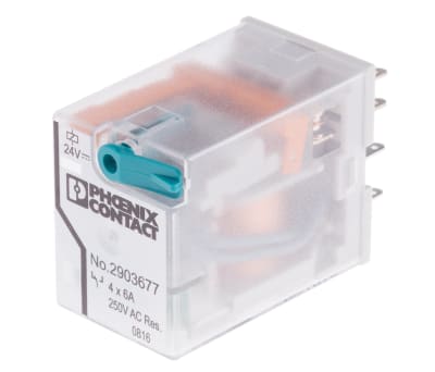 Product image for REL-IR4 Plug In Power Relay 24DC/4X21