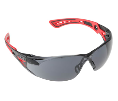 Product image for Bolle RUSH+ Anti-Mist UV Safety Glasses, Grey Polycarbonate Lens, Scratch Resistant, Vented