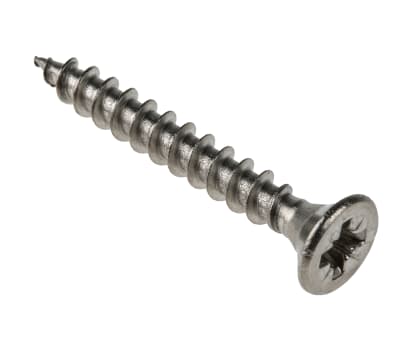 Product image for Pozidriv Countersunk Stainless Steel Wood Screw, A2 304, 4mm Thread, 30mm Length