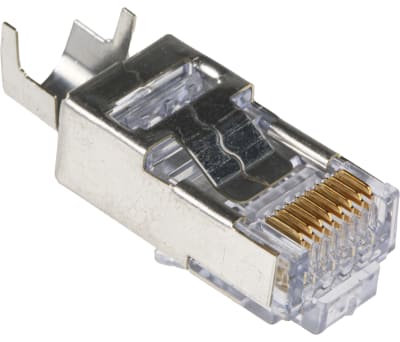 Product image for Cat6 RJ45 modular plug, w/strain relief