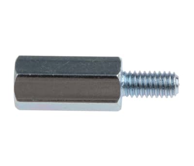 Product image for Threaded spacer,mild steel,M4x15mm,M/F