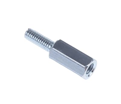 Product image for Threaded spacer,mild steel,M3x15mm,M/F