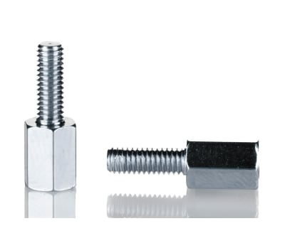 Product image for Threaded spacer,mild steel,M4x10mm,M/F