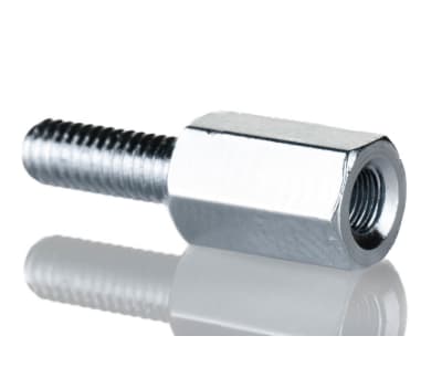 Product image for Threaded spacer,mild steel,M4x10mm,M/F