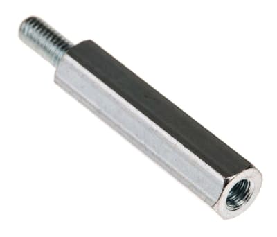 Product image for Threaded spacer,mild steel,M4x30mm,M/F