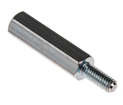 Product image for Threaded spacer,mild steel,M4x25mm,M/F