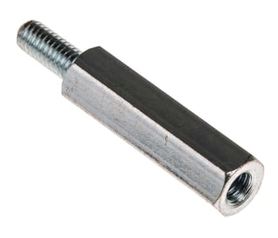 Product image for Threaded spacer,mild steel,M4x25mm,M/F