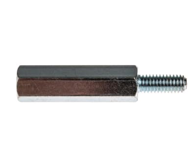 Product image for Threaded spacer,mild steel,M4x25mm,M/F