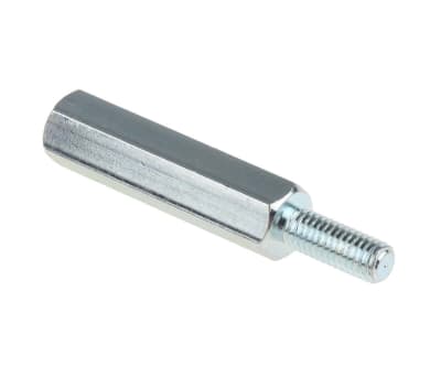 Product image for Threaded spacer,mild steel,M3x20mm,M/F