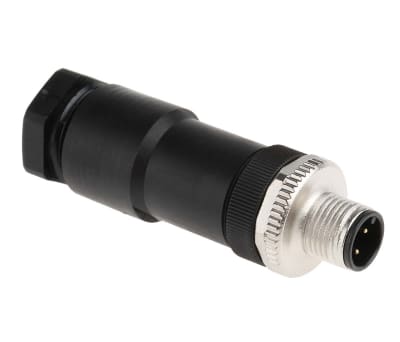 Product image for M12-A,4 pole male power cable conn