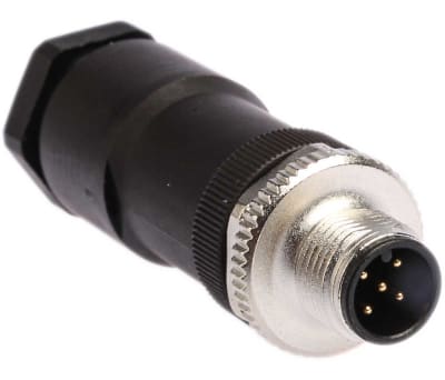 Product image for M12-A,5 pole male power cable conn