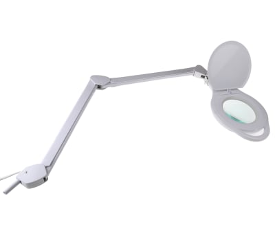 Product image for RS PRO LED Magnifying Lamp with Table Clamp Mount, 3dioptre, 125mm Lens Dia., 125mm Lens