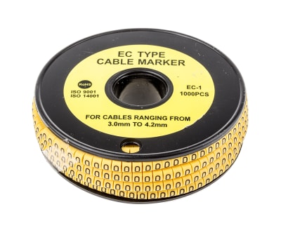 Product image for Slide On PVC Yellow Cable Marker 0