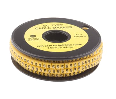 Product image for Slide On PVC Yellow Cable Marker 5