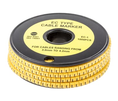 Product image for Slide On PVC Yellow Cable Marker L