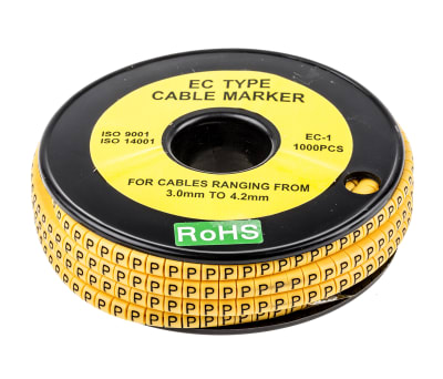 Product image for Slide On PVC Yellow Cable Marker P