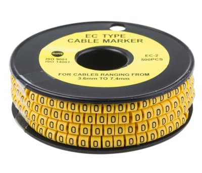 Product image for Slide On PVC Yellow Cable Marker 0