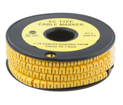 Product image for Slide On PVC Yellow Cable Marker 1