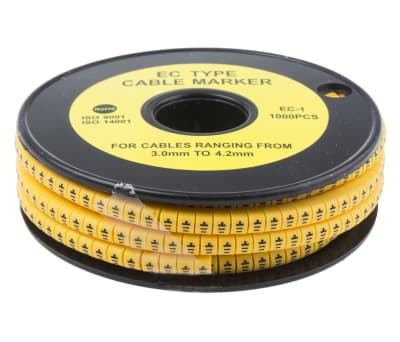 Product image for Slide On PVC Yellow Cable Marker ,