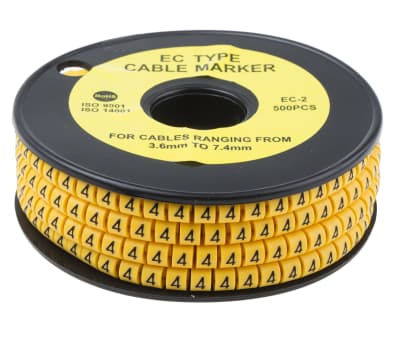 Product image for Slide On PVC Yellow Cable Marker 4
