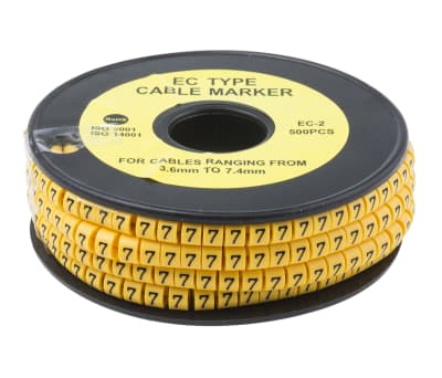 Product image for Slide On PVC Yellow Cable Marker 7