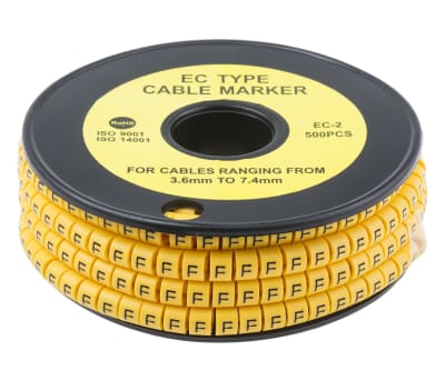 Product image for Slide On PVC Yellow Cable Marker F