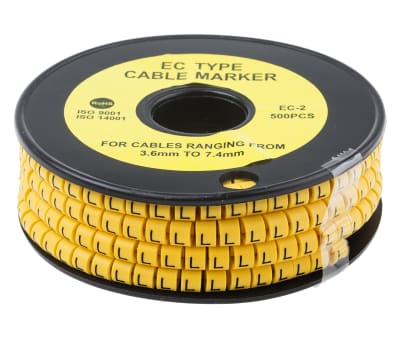 Product image for Slide On PVC Yellow Cable Marker L