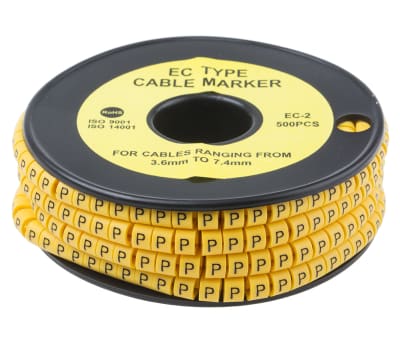 Product image for Slide On PVC Yellow Cable Marker P