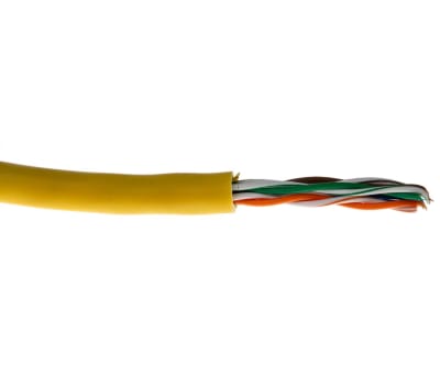 Product image for Yellow Cat5 plus UTP cable,50m