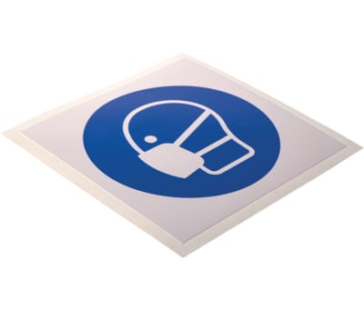 Product image for RS PRO Vinyl Mandatory Mask Sign With Pictogram Only Text