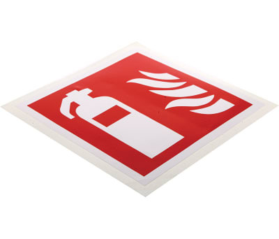 Product image for RS PRO Vinyl Fire Safety Sign, Fire Extinguisher Sign With Pictogram Only Self-Adhesive, 100 x 100mm