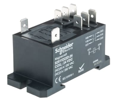 Product image for Power relay, DPDT, 30A-NO, 3A-NC, 300 V