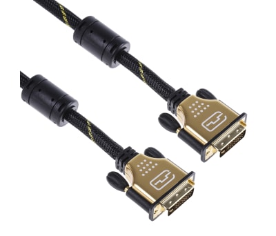 Product image for Roline Dual Link DVI-D to DVI-D Cable, Male to Male, 10m