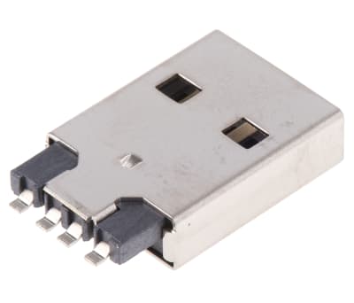 Product image for USB TYPE A PLUG WITH CLIP RIGHT ANGLE