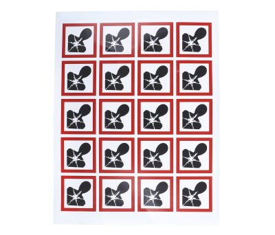 Product image for 40x40mm Health Hazard GHS Label, 20