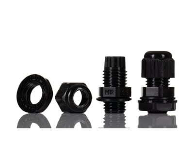 Product image for Nylon Cable Gland M12 Black 3 -6.5mm