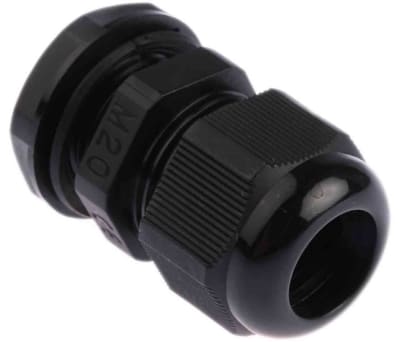 Product image for Nylon Cable Gland M20 Black 10 -14mm