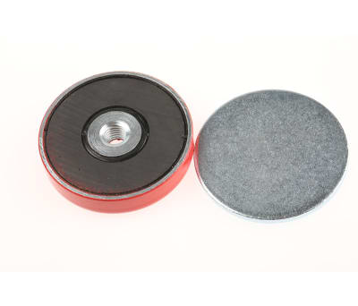 Product image for Eclipse 50mm Threaded Hole M8 Ferrite Pot Magnet, 15kg Pull