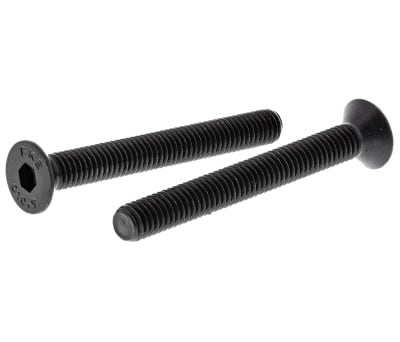 Product image for Blk steel hex skt csk head screw,M6x50mm