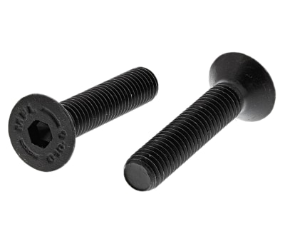 Product image for Blk steel hex skt csk head screw,M8x40mm