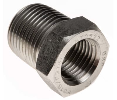 Product image for 3/8in F/Steel 316 Hex Bushing M/F Joint