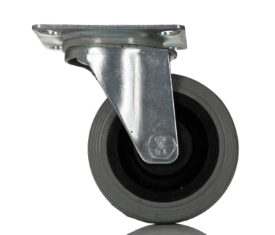 Product image for Swivel Castor, Grey Rubber Tyre, 50mm