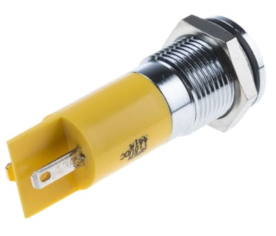 Product image for 14mm flush low current LED,yellow 110Vdc